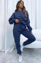 Round Collar Loose-fit Sweatshirt&Trouser 2Pcs