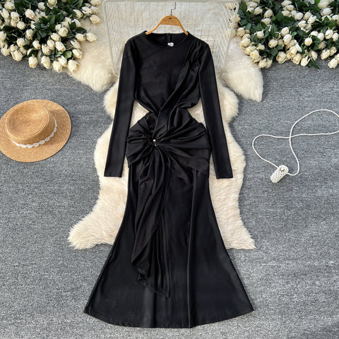 French Style Knotted Buckle Party Dress