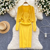 Cardigan&Slip Dress Solid Color 2Pcs