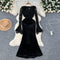 Black Lace Patchwork Velvet Dress