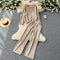 V-neck Sweater&Trousers Loose 2Pcs