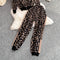 Leopard Print Cardigan&Trousers 2Pcs