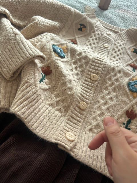 Delicate Twisted Knit Crochet Cardigan