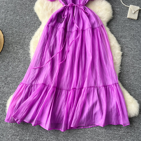 Elegant Butterfly Embroidered Dress