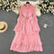 Vintage Pleated Chiffon Halter Dress