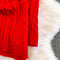 Furry Hooded Red Knitted Dress