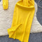 Cardigan&Slip Dress Solid Color 2Pcs