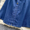 Polo Collar Denim Shirt Dress