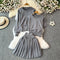 Cardigan&Sweater&Pleated Skirt Knitted 3Pcs