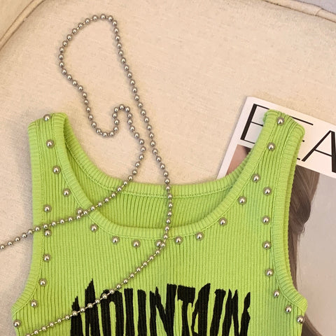 Chic Studded Monogram Printed Camisole