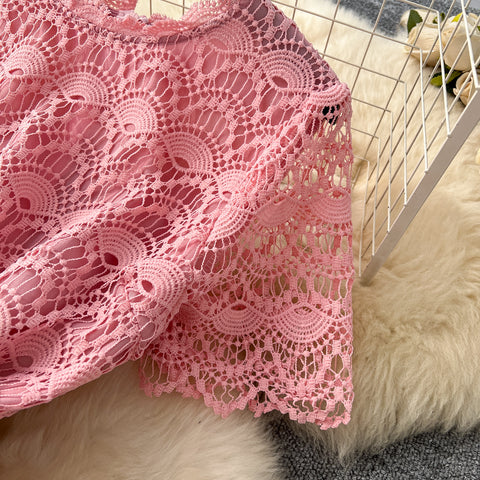 Delicate Hollowed Crochet Lace Dress