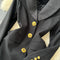 Vintage Lapeled Black Trench Coat