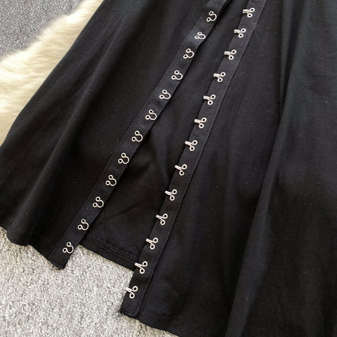 Niche Short Hoodie&Slip Dress 2Pcs