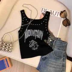 Chic Studded Monogram Printed Camisole