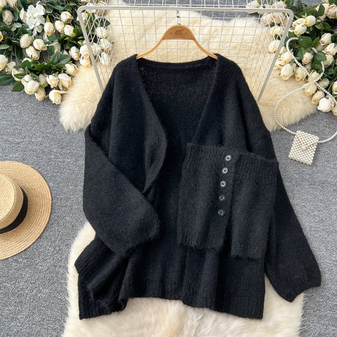 Tank Top&Loose-fit Cardigan 2Pcs