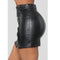 Zipped Hip-wrapping Black Mini Skirt