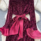 High-end Sequined Ruffled Hem Dress