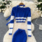 Color Blocking Stripe Sweater&Skirt 2Pcs