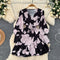 V-neck Floral Printed Ruffled Dress