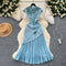 Stand Collar Pleated Fishtail Cheongsam