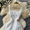 Fairy Hollowed Embroidered White Dress