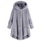 Irregular Design Hooded Fleece Coat