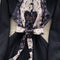 Vintage Long-sleeve Floral Black Dress