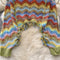 Colorful Wave Striped Crochet Knitwear