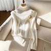 High-end Turtleneck Soft White Knitwear