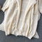 Fluffy Slip Dress&Fringed Cardigan 2Pcs