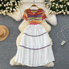 Ethnic Colorful Embroidered Patchwork Dress