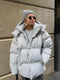 Solid Color Puffy Cotton Jacket