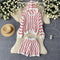 Hooded Sweater&Shorts Striped 2Pcs