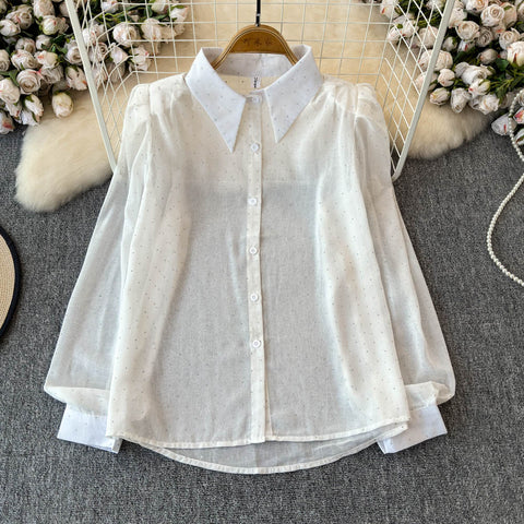 White Shirt&Hip-wrapping Skirt 2Pcs