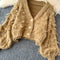 Niche Design V-neck Pilling Cardigan