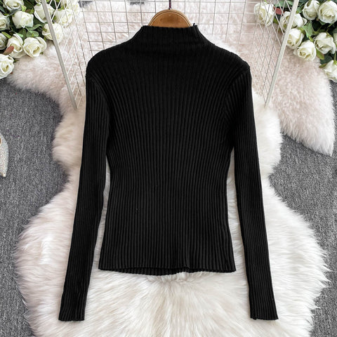 V-neck Tweed Dress&Black Sweater 2Pcs