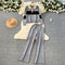 Zipped Sweatshirt & Wide-leg Trousers 2Pcs