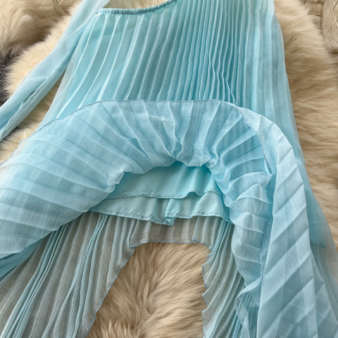 Irregular Design Top & Skirt Fairy Blue 2Pcs