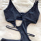 Irregular Design Hollowed Black Lingerie