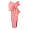 Asymmetric Bow Hip-wrapping Satin Dress