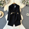 Niche V-neck Black Suit Dress