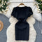 Vintage Bow Hollowed Black Dress