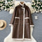 Stand Collar Thermal Lamb Wool Coat