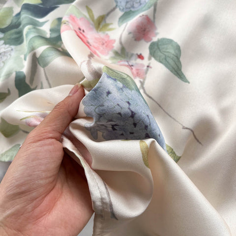 Japanese-Inspired Floral Print V-Neck Dress