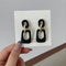 Milk Tea Color Geometric Retro Earrings