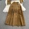 Bow Blazer&Pleated Half-body Skirt 2Pcs