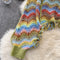 Colorful Wave Striped Crochet Knitwear