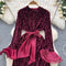 High-end Sequined Ruffled Hem Dress