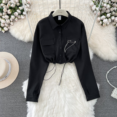 Drawstring Shirt&Trousers Chic 2Pcs