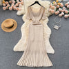 Vintage Ripped Knitted Dress 2Pcs